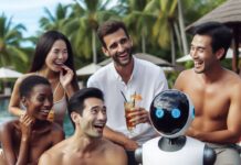 Travel incentive participants interacting with AI